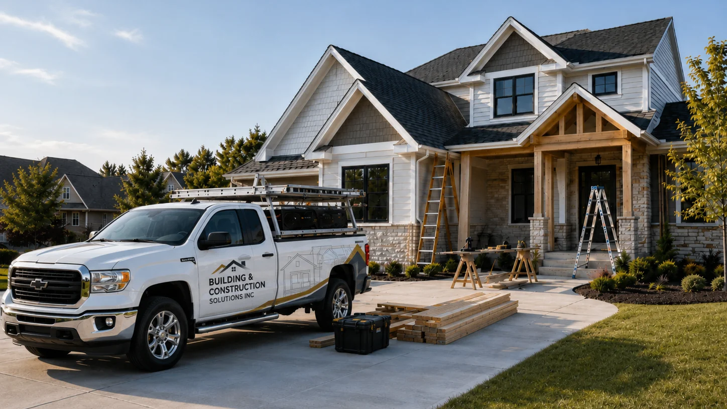 Residential renovation and home repair work in progress